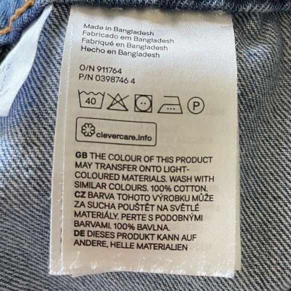 H&M Divided Denim Skirt Womens 6 Button Front Jean Mini 100% Cotton Pockets - Picture 9 of 9